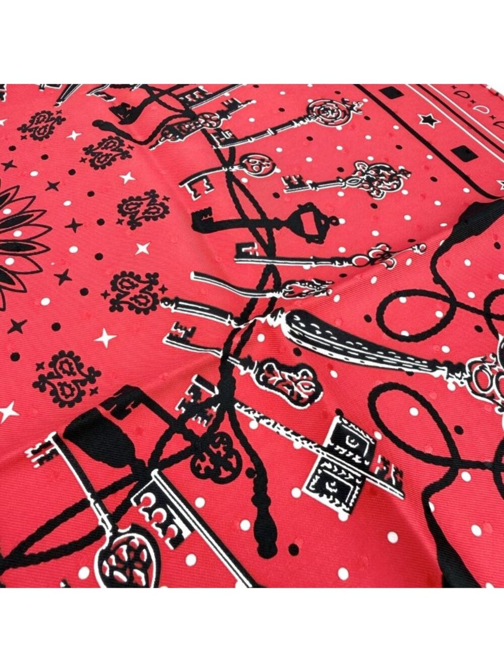 Hermes Scarf Carre 55 les Cles Bandana Items les Key Silk - Picture 4 of 4
